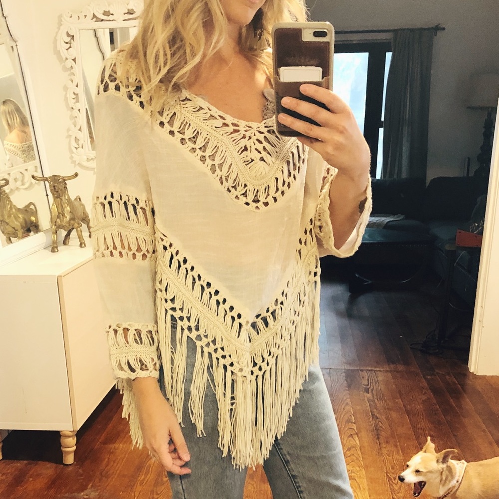 Crochet fringe top